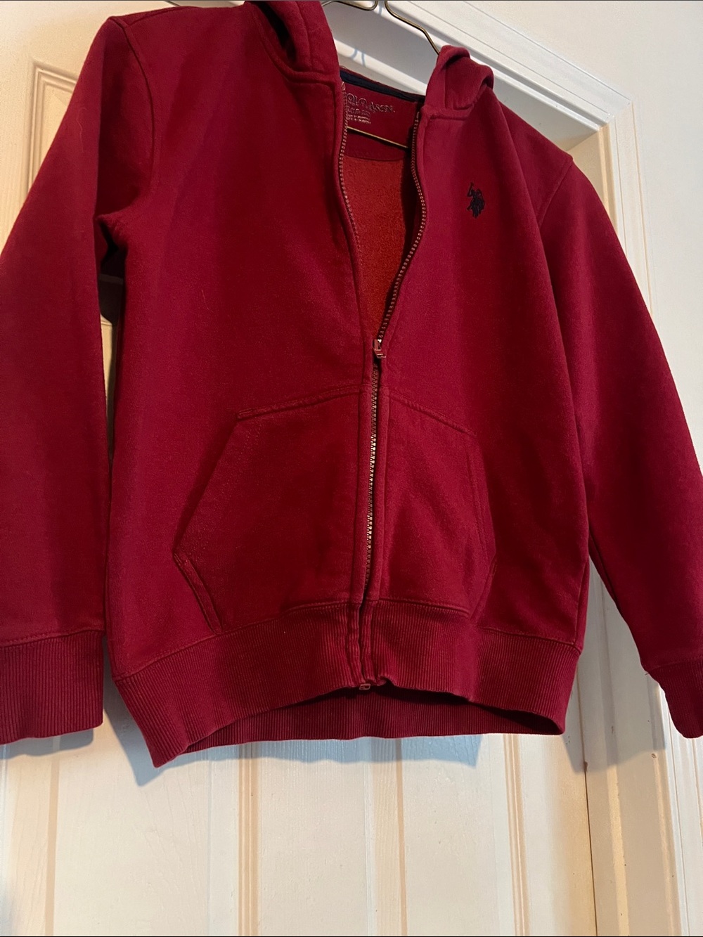 U.S. Polo Assn. Kids Burgundy Full-Zip Hoodie